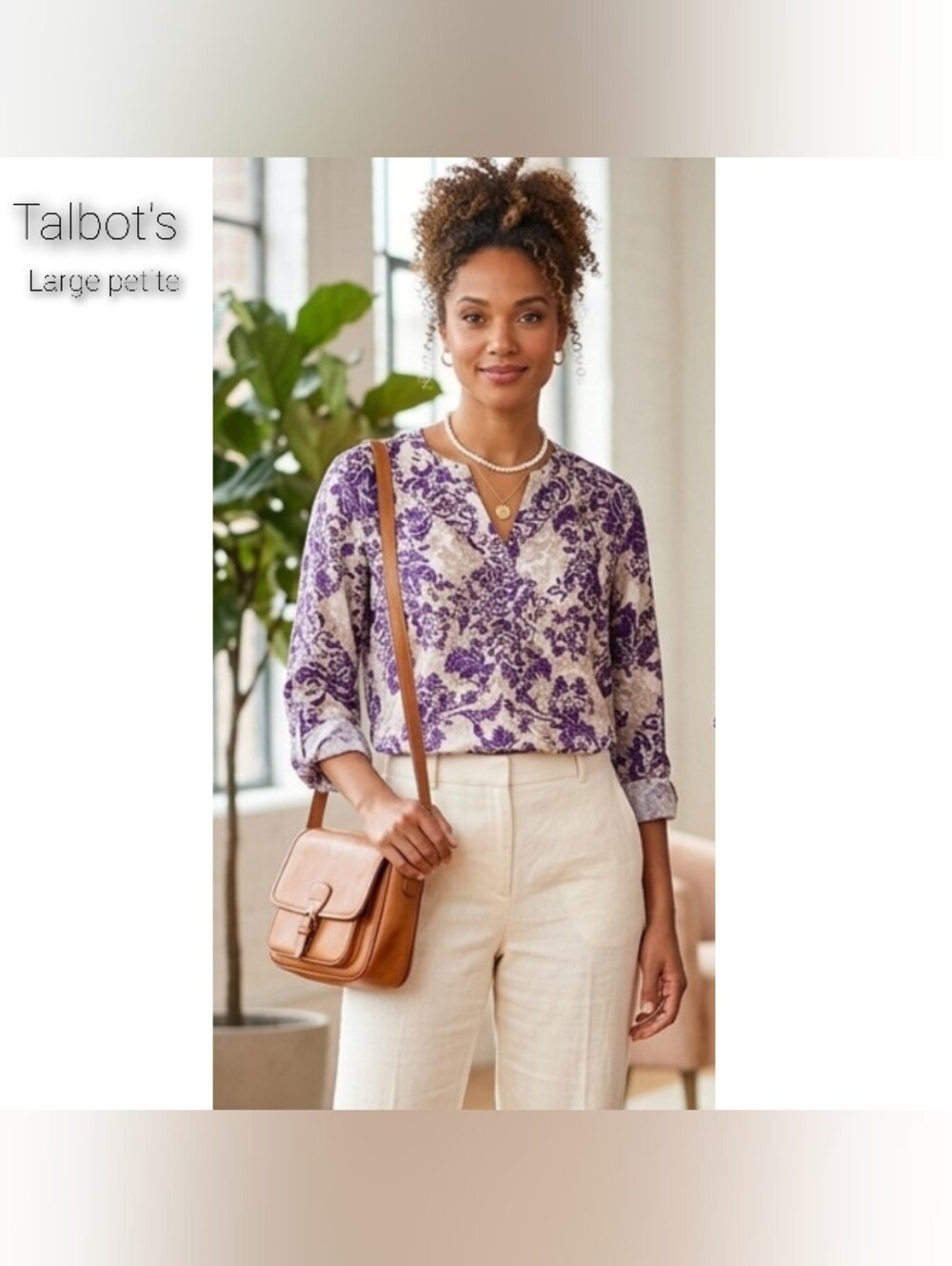 V-Neck Purple Floral Blouse